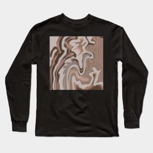 Brown fluid art Long Sleeve T-Shirt